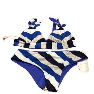 Saha Blue Striped Bikini